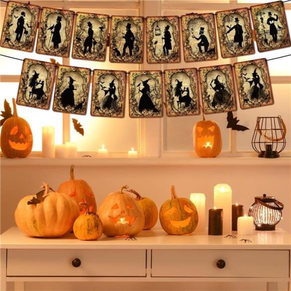 Halloween Decorations Vintage Halloween Banner Gothic Skull Halloween Garland - Picture 6 of 6